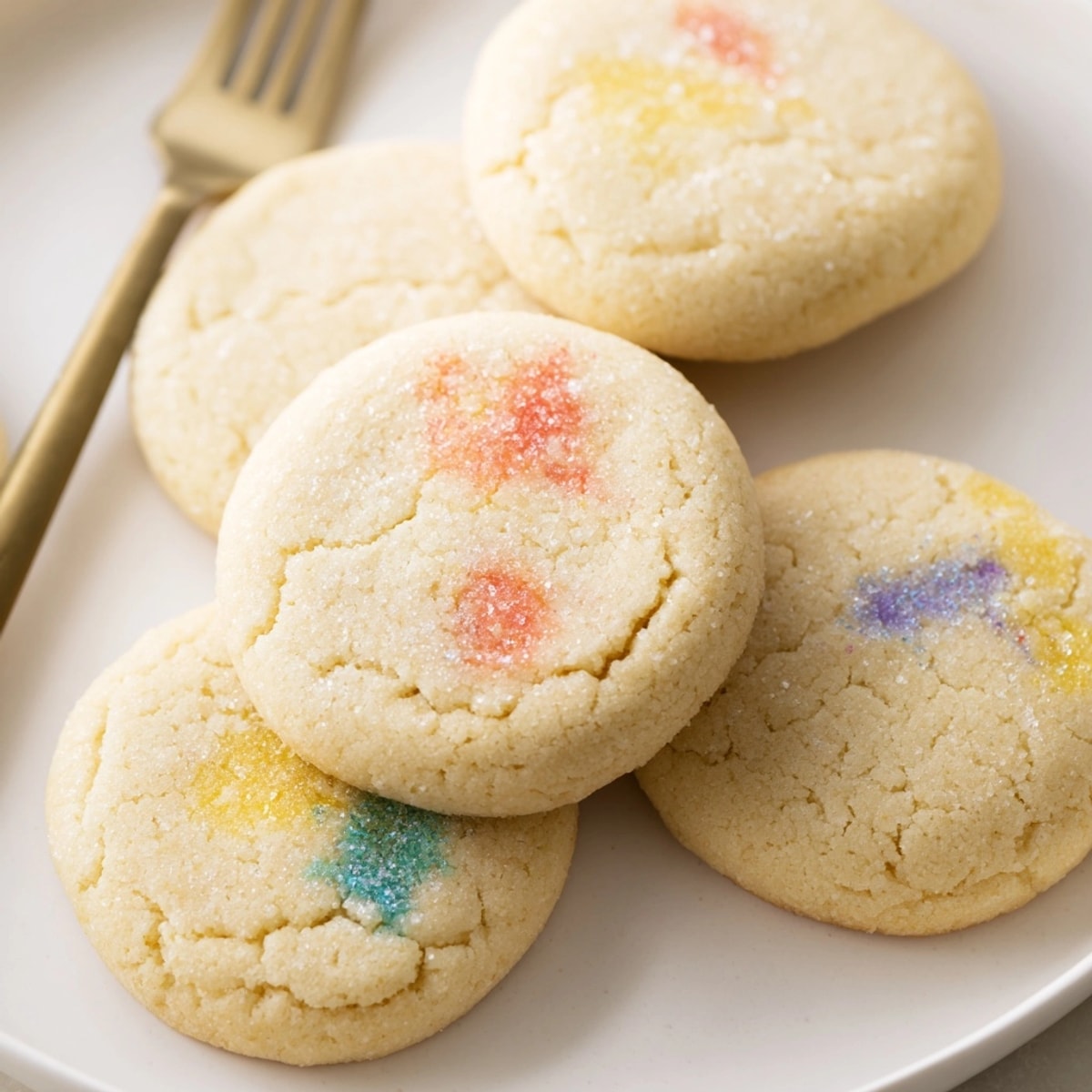 Close-up of soft, gluten-free Coconut Flour Sugar Cookies, ready for decorating with icing.