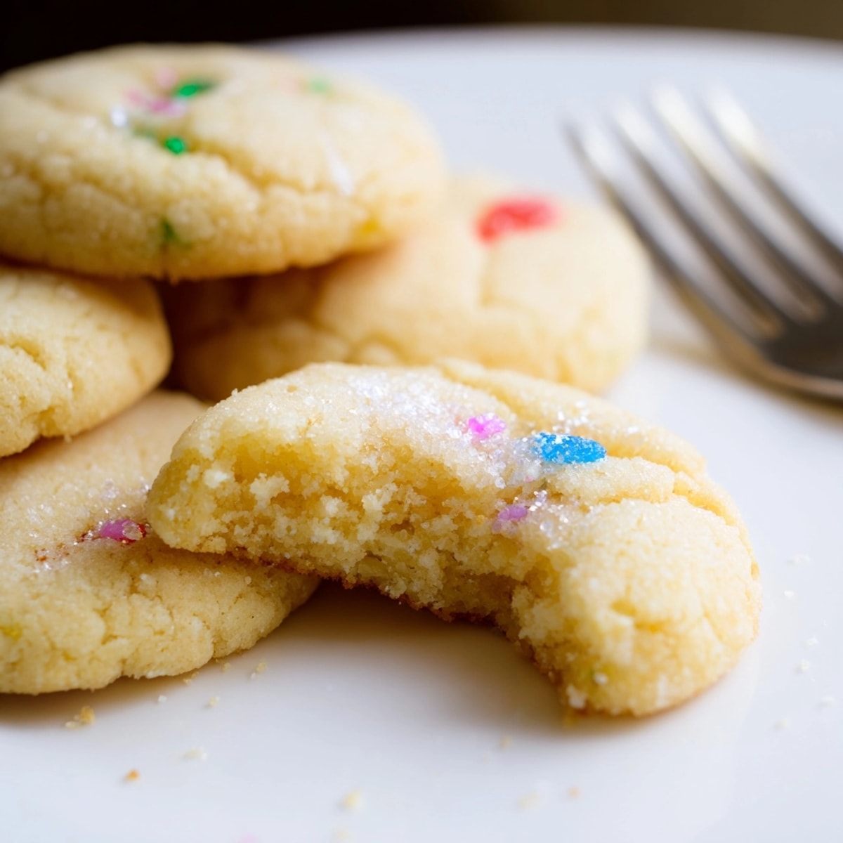 Homemade, sprinkled with sugar, these tender Coconut Flour Sugar Cookies are a gluten-free dessert.