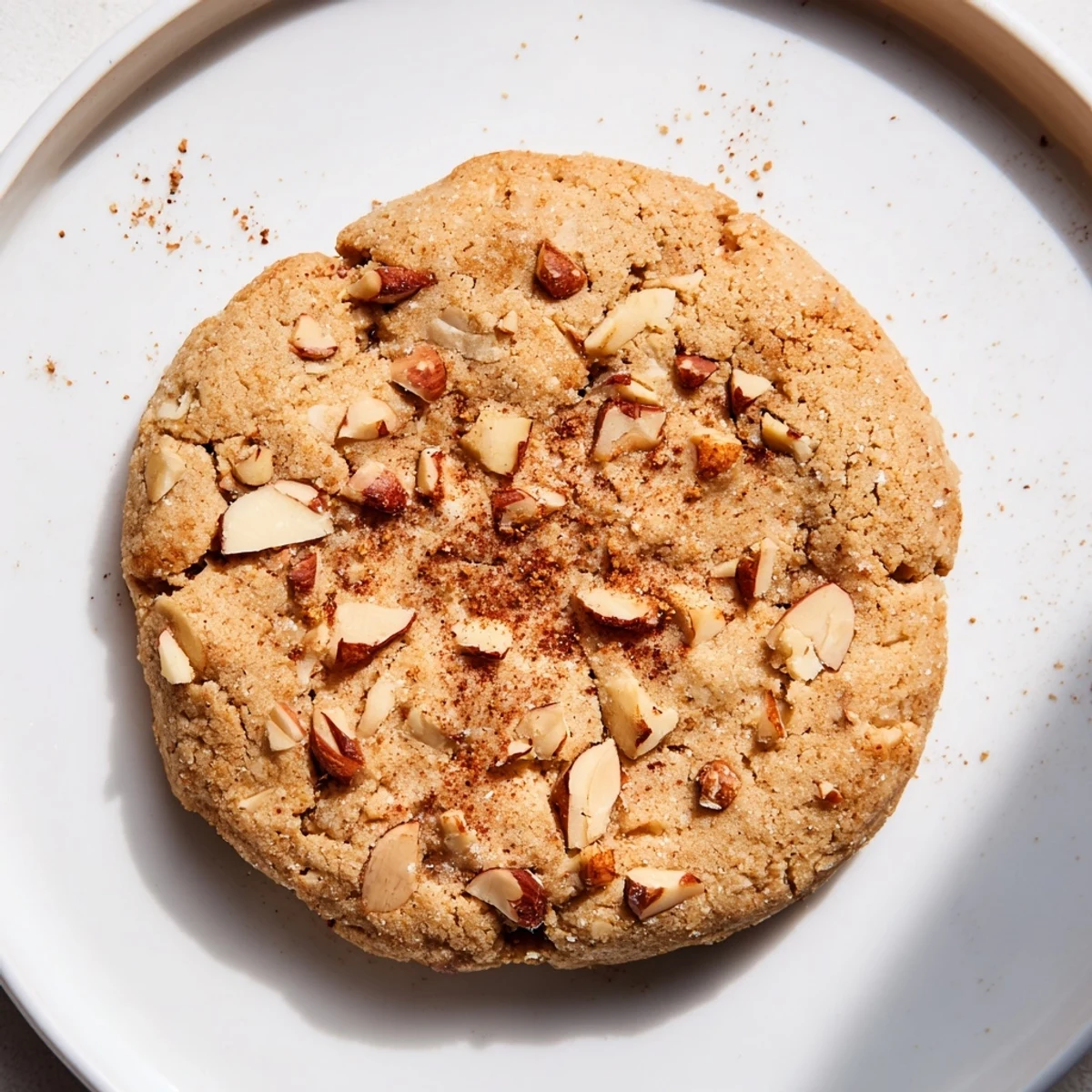 A plate of chewy, vegan Winter Warmth Toasted Almond Cookies, ready to savor and enjoy with your tea.