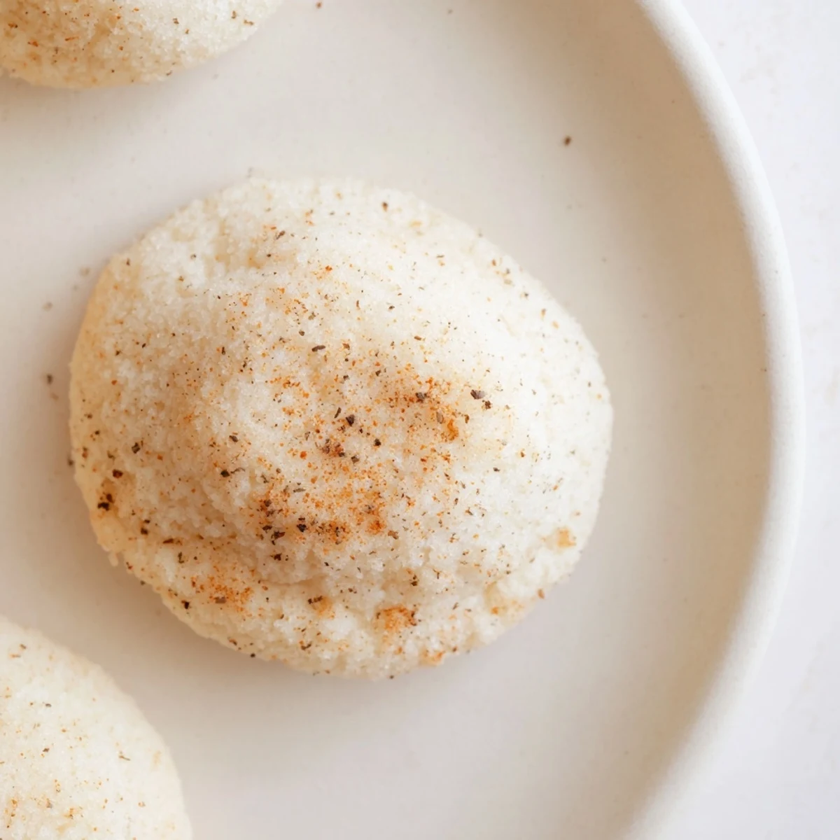 Freshly baked Winter Warmth Vanilla Cloud Sugar Cookies, a delightful treat of soft vanilla and spice.