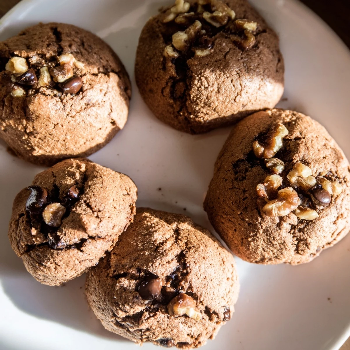 Cozy Evening Mocha Whisper Vegan Cookies, freshly baked, chocolatey, and ready to enjoy with a warm cup.