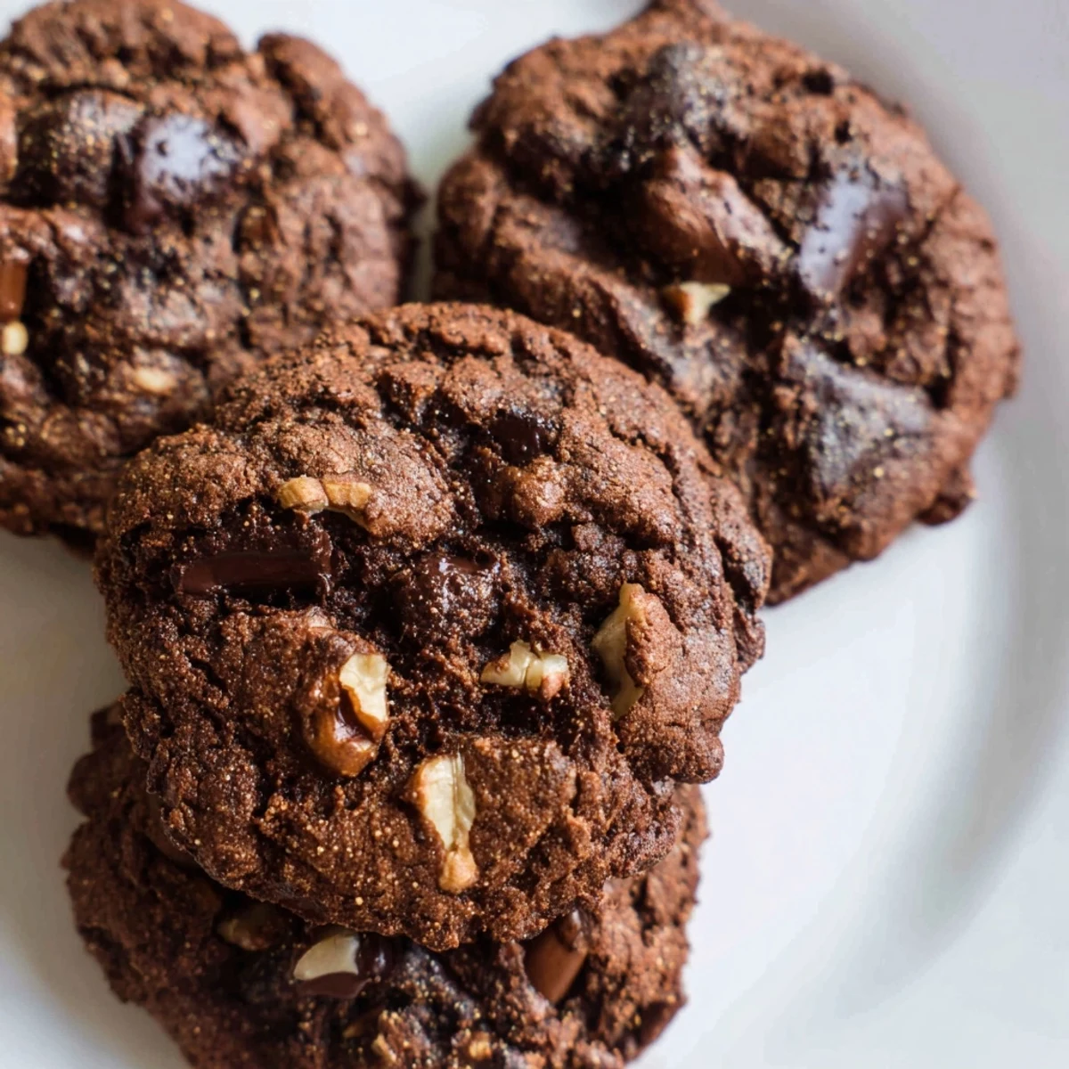 Gooey, rich Winter Warmth Cocoa Burst Vegan Cookies are beautifully arranged on a cooling rack, fresh baked.