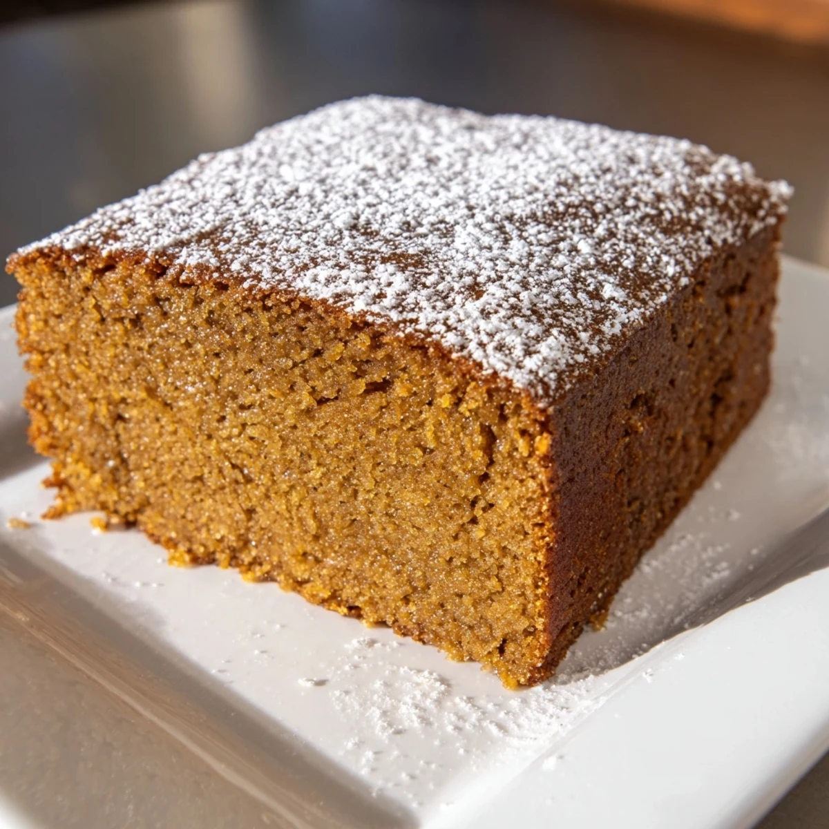 Aromatic, gluten-free Cozy Evening Ginger Spice Cake with warming spices, perfect for a treat.