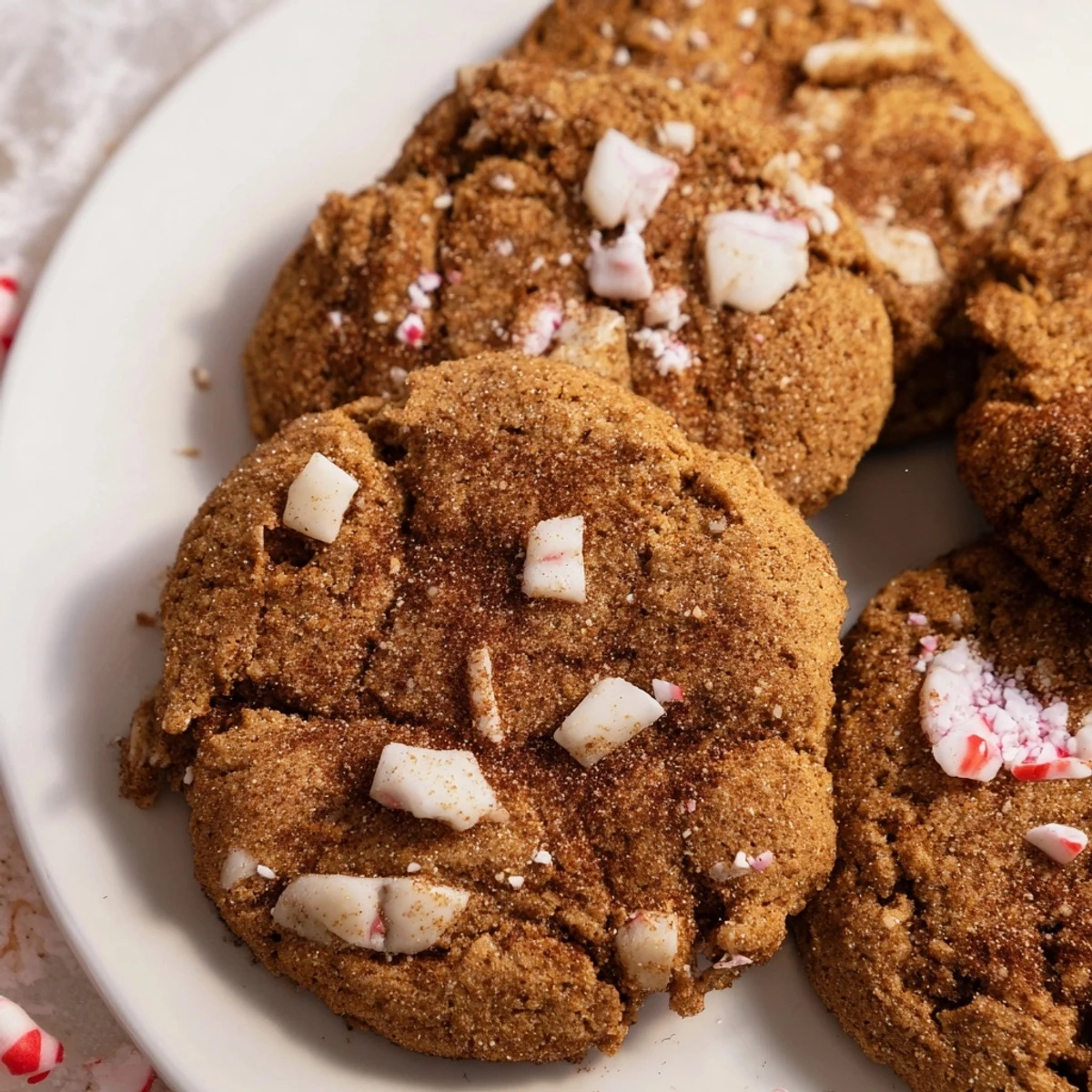 Golden Winter Spice Peppermint Twist Keto Cookies, warm from the oven, ready to enjoy with a friend.