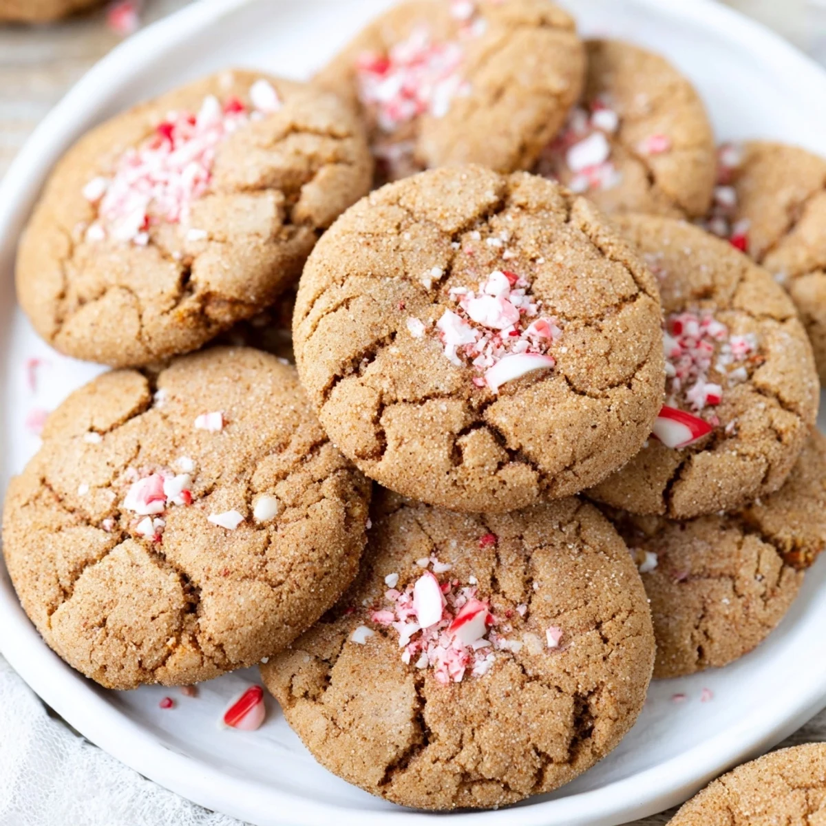 Freshly baked Winter Spice Peppermint Twist Keto Cookies, perfect for a cozy afternoon snack.