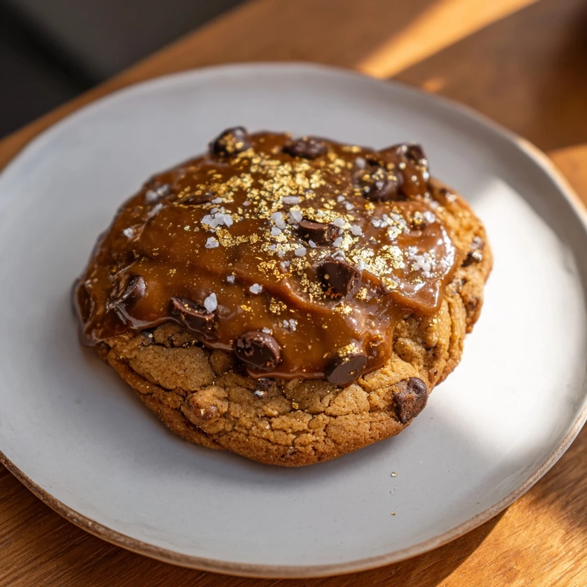 Golden-brown New Year Celebration Caramel Frost Chocolate Chip cookies awaiting a creamy, delicious frosting.