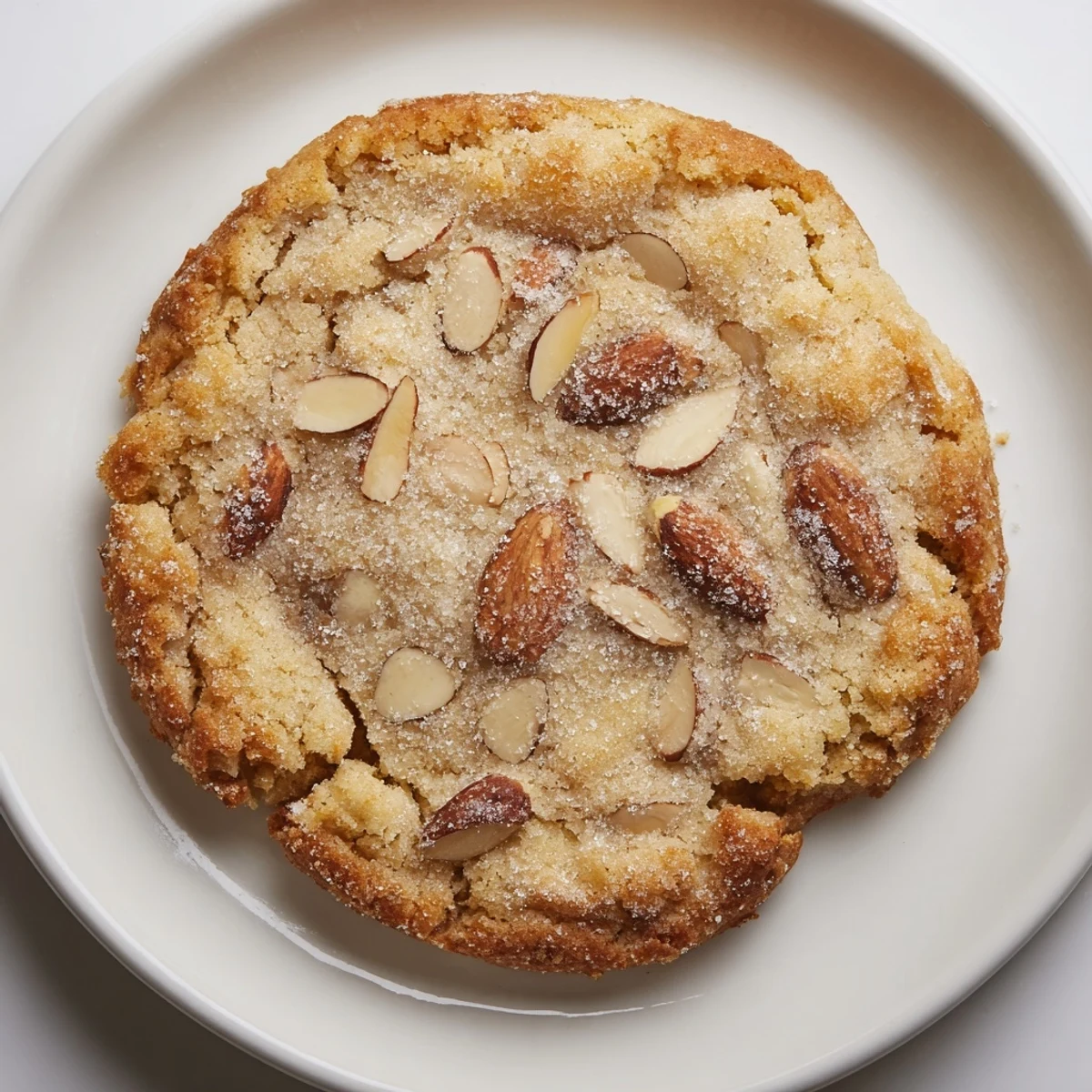 Crisp Winter Warmth Toasted Almond Sugar Cookies, golden edges, ready to enjoy with a warm drink.