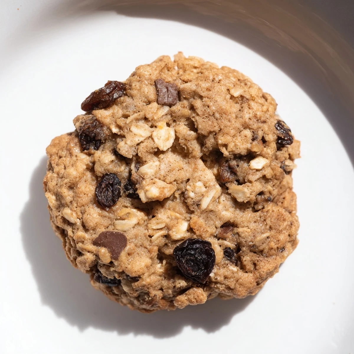 A stack of delicious New Year Celebration Mocha Whisper Oatmeal Raisin cookies, fresh from the oven, awaiting you.