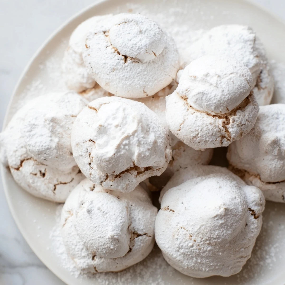 Delicate, crisp Snowy Day Brown Sugar Snow meringues are ready to enjoy—light, sweet, and perfect for cold days!