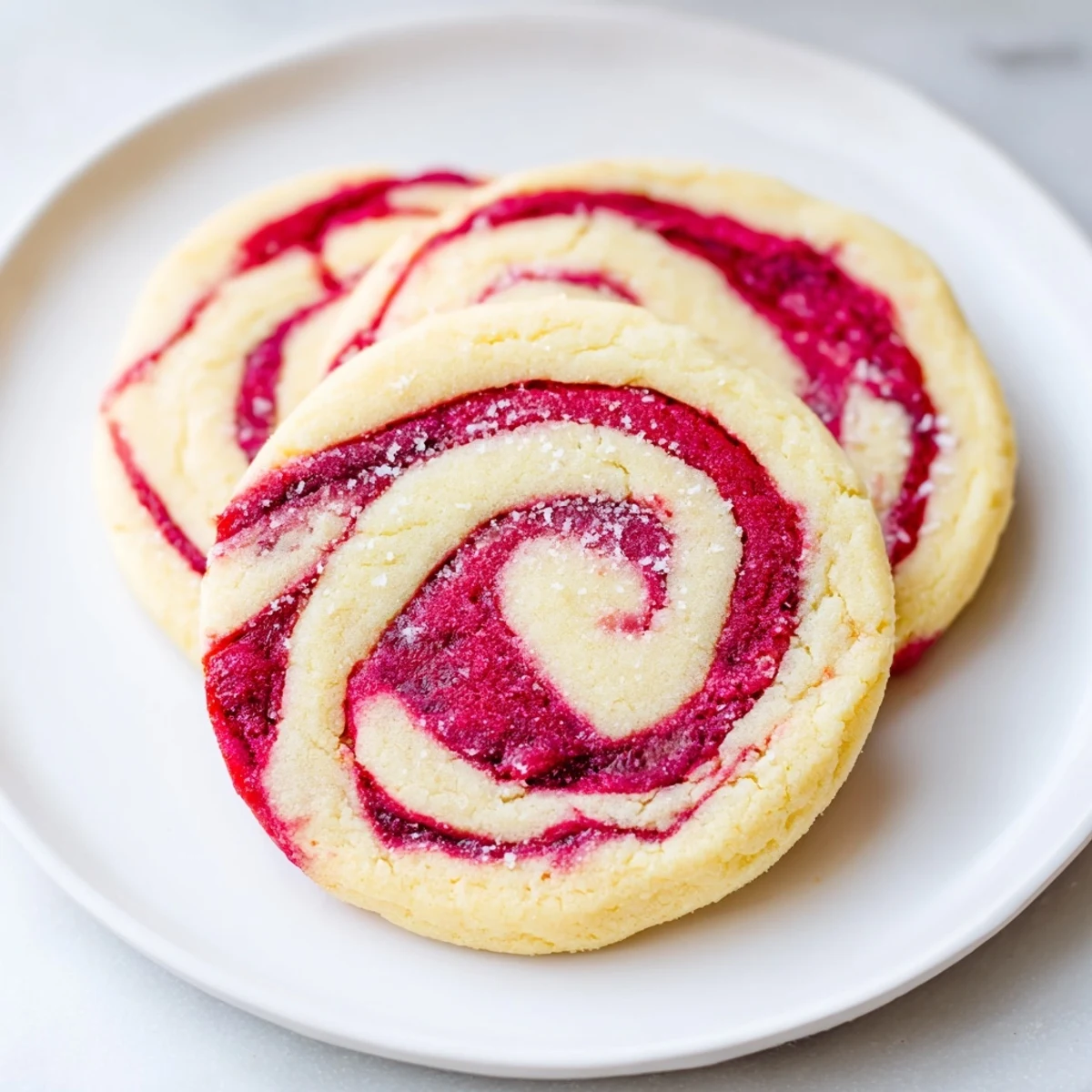 Warm, inviting photo: delicious Winter Market Cranberry Swirl Sugar Cookies ready to eat.