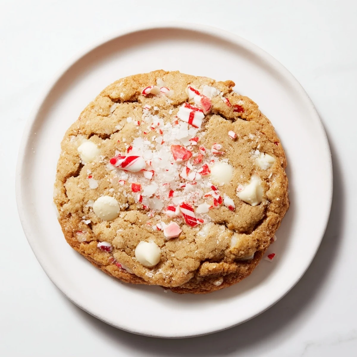 A plateful of festive Snowy Day Peppermint Twist Vegan Cookies, perfect for a holiday treat.