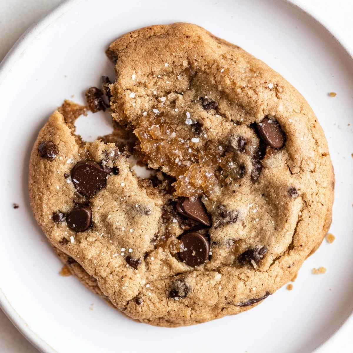 Golden-brown Snowy Day Ginger Spice Chocolate Chip Cookies, studded with melting chocolate, perfect dessert.