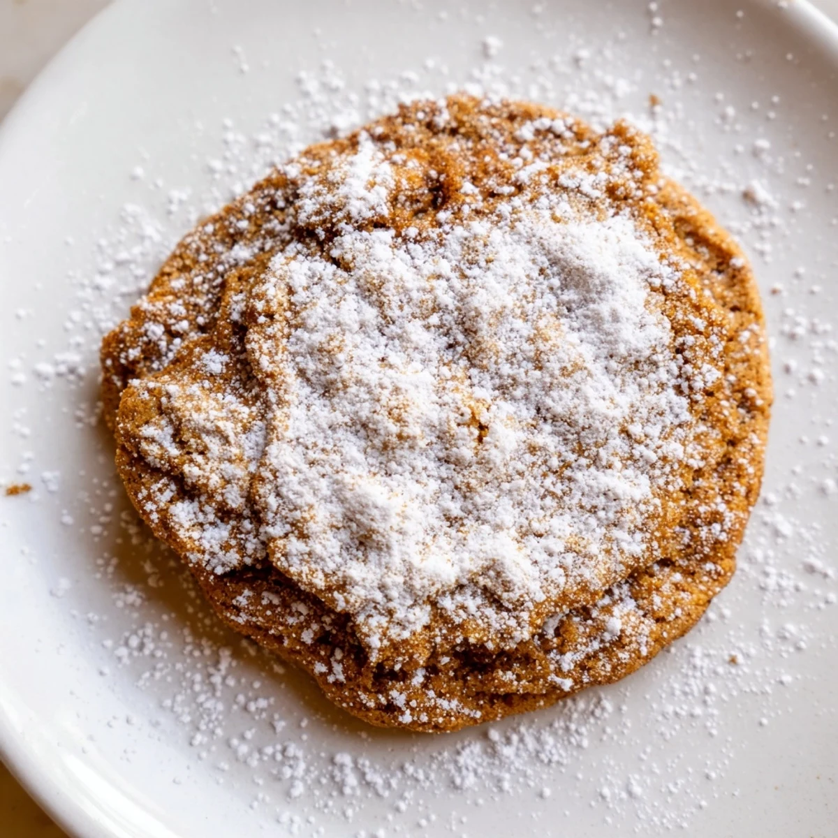 Warm, chewy January Bliss Brown Sugar Snow Vegan Cookies, perfect for a cozy winter treat.
