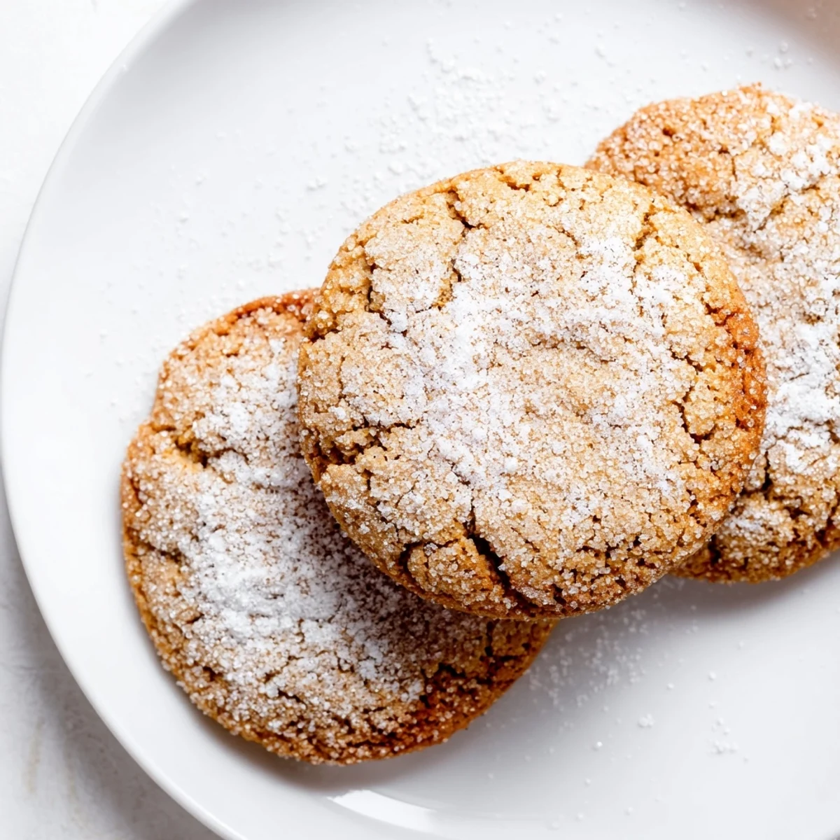 Soft, keto-friendly brown sugar cookies dusted with a snowy coating, perfect for New Year's celebrations.