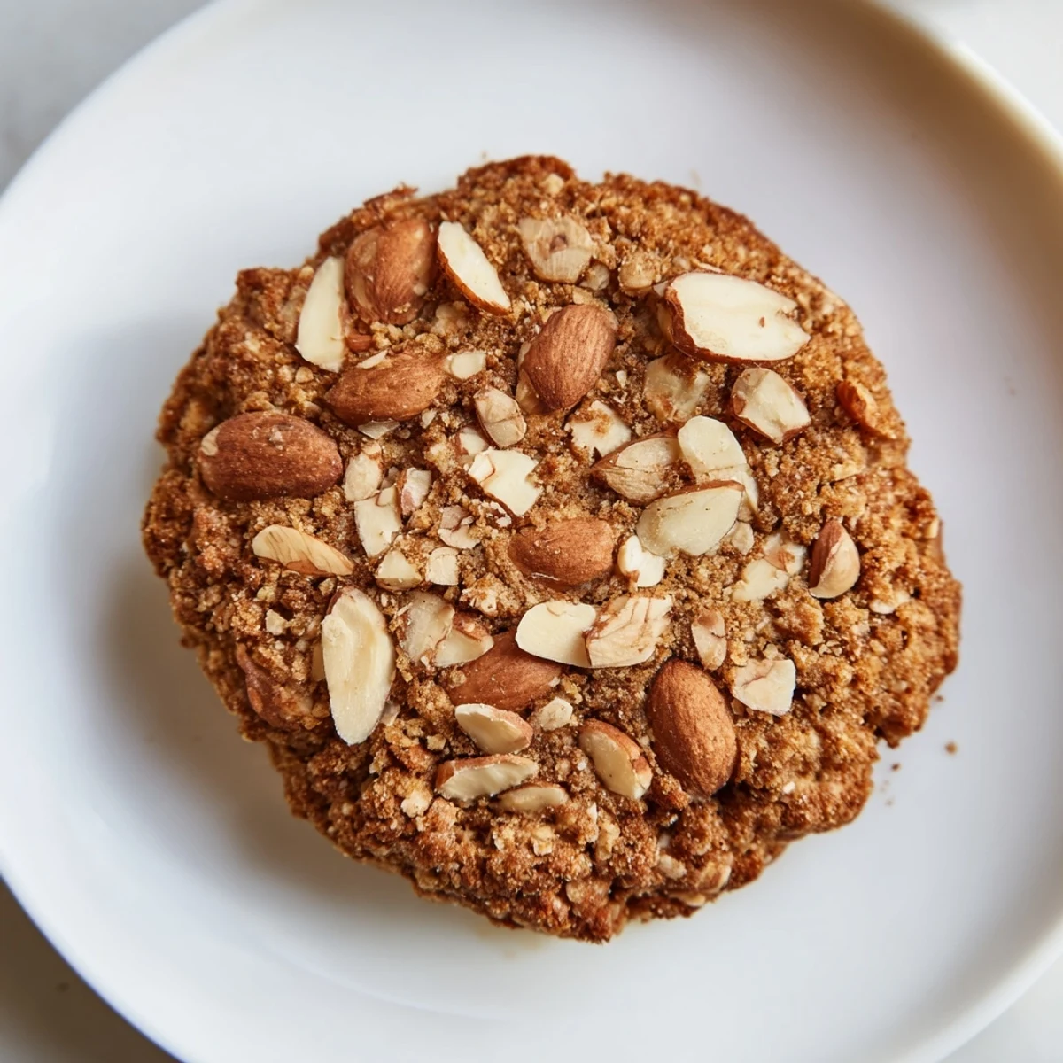 Perfectly baked keto Winter Spice Toasted Almond Cookies, showcasing a delightful, crisp texture with visible almond slices.