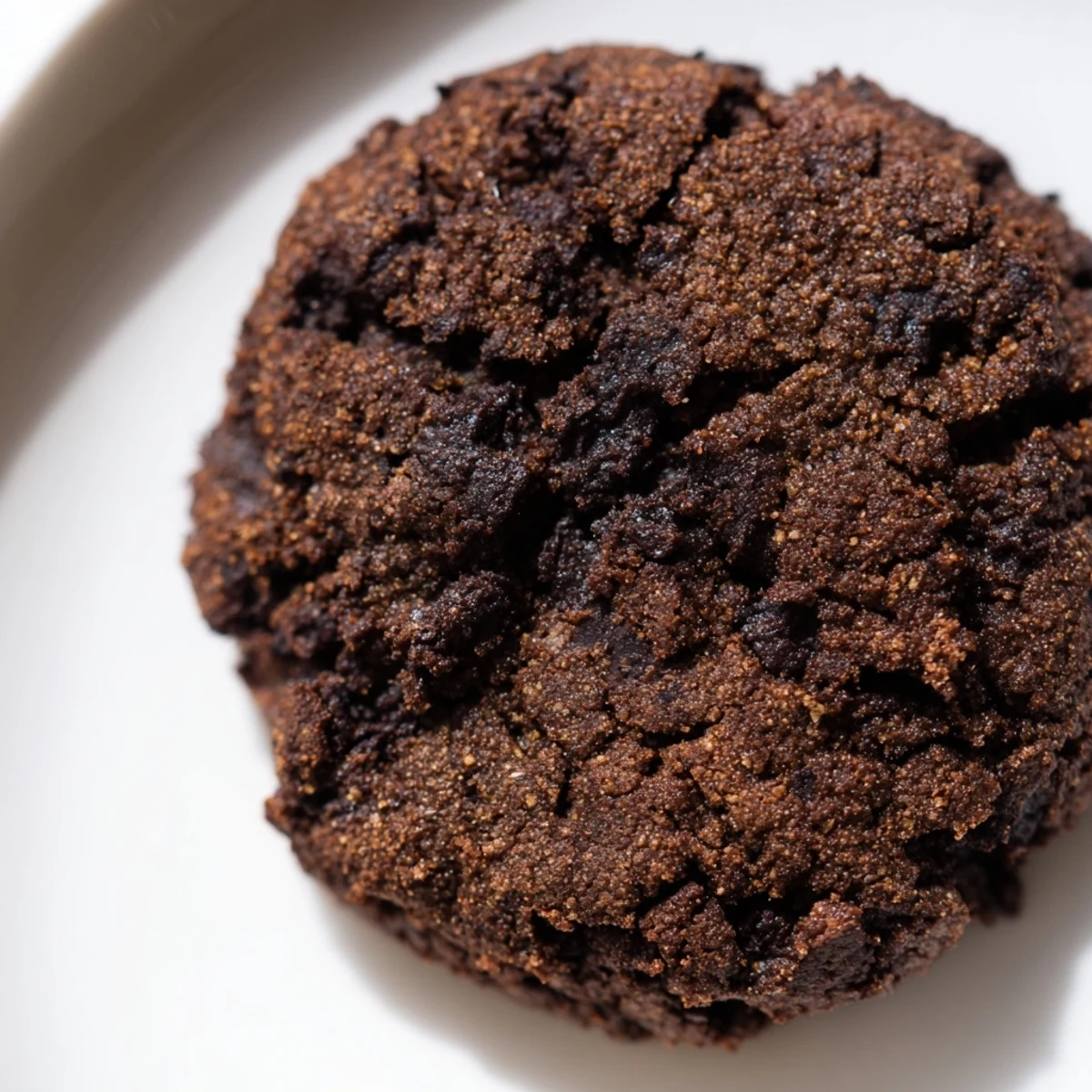 Stacked Winter Spice Cocoa Burst Vegan Cookies on a plate beside a mug of spiced chai, perfect for festive gatherings.