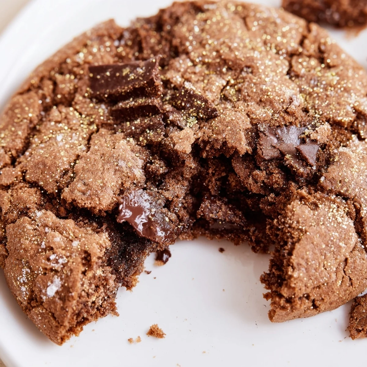 Crisp-edged, tender-centered New Year Celebration Cocoa Burst Sugar Cookies with sparkling sanding sugar.