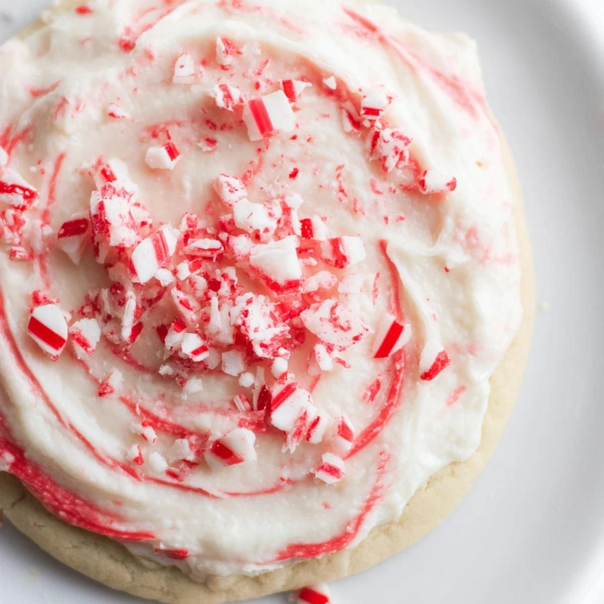 Frosted Delight Peppermint Twist Sugar Cookies arranged on a wire rack, showcasing their vibrant red swirls and creamy white frosting. 