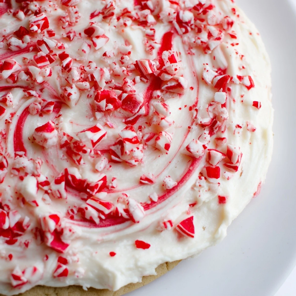 A stack of Frosted Delight Peppermint Twist Sugar Cookies sits on a ceramic plate, ready for a holiday party dessert serving.