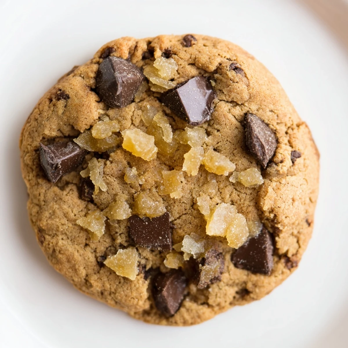Freshly baked January Bliss Ginger Spice Chocolate Chip cookies on a cooling rack, featuring gooey melted chocolate.