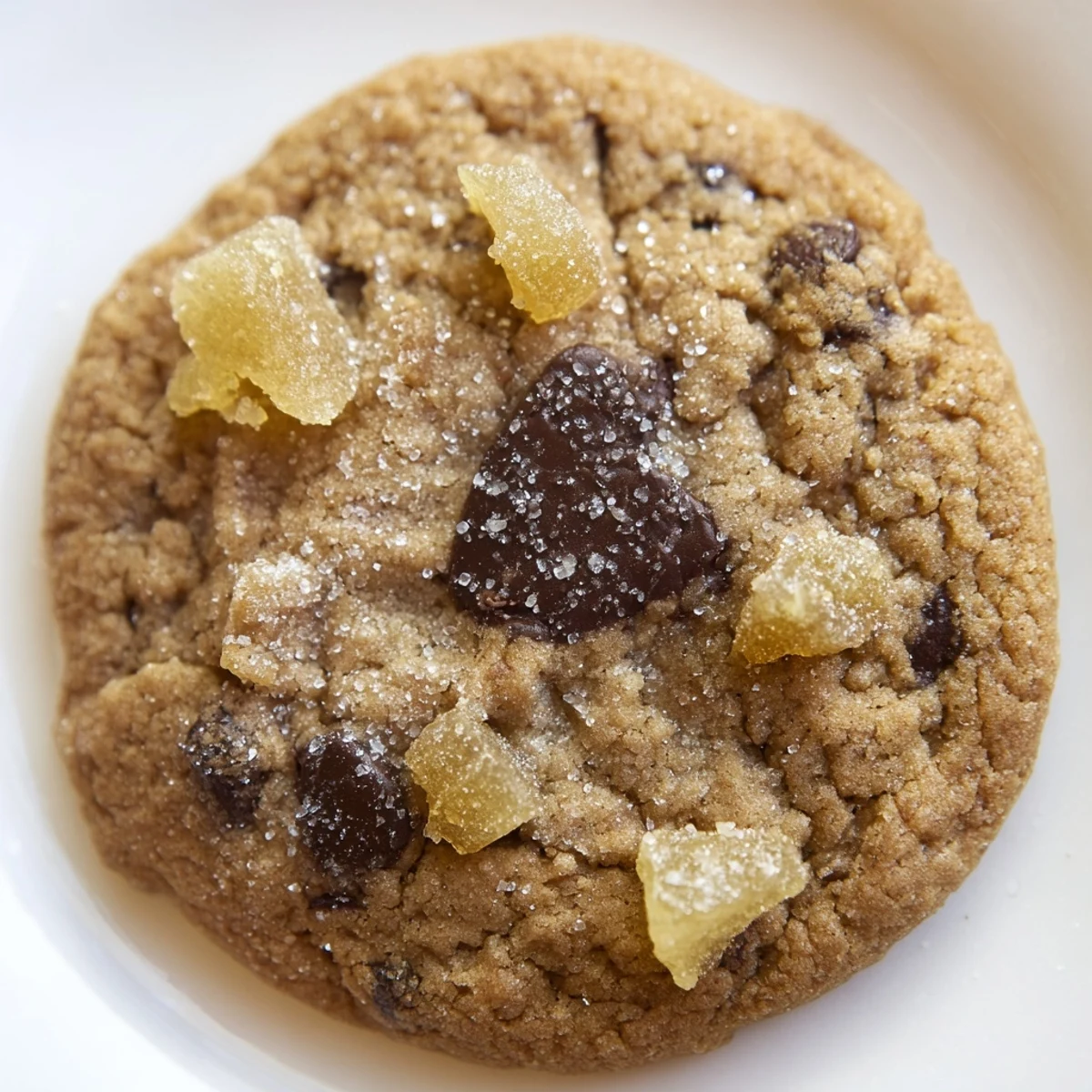 Holiday Glow Ginger Spice Chocolate Chip cookies on a rustic wooden board, paired with a glass of cold milk for dipping.