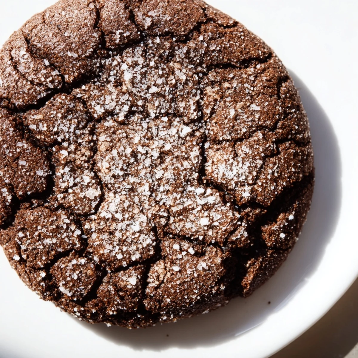 Freshly baked Winter Spice Mocha Whisper Sugar Cookies with a crackled sugar crust rest on a cooling rack.