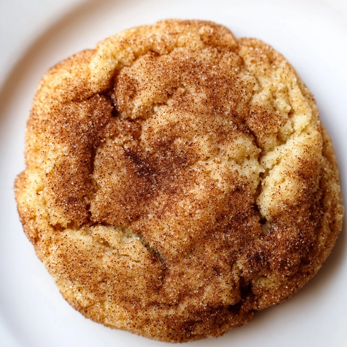Close-up of a warm Winter Warmth Cinnamon Drift Sugar Cookie showing a soft center and aromatic cinnamon coating.