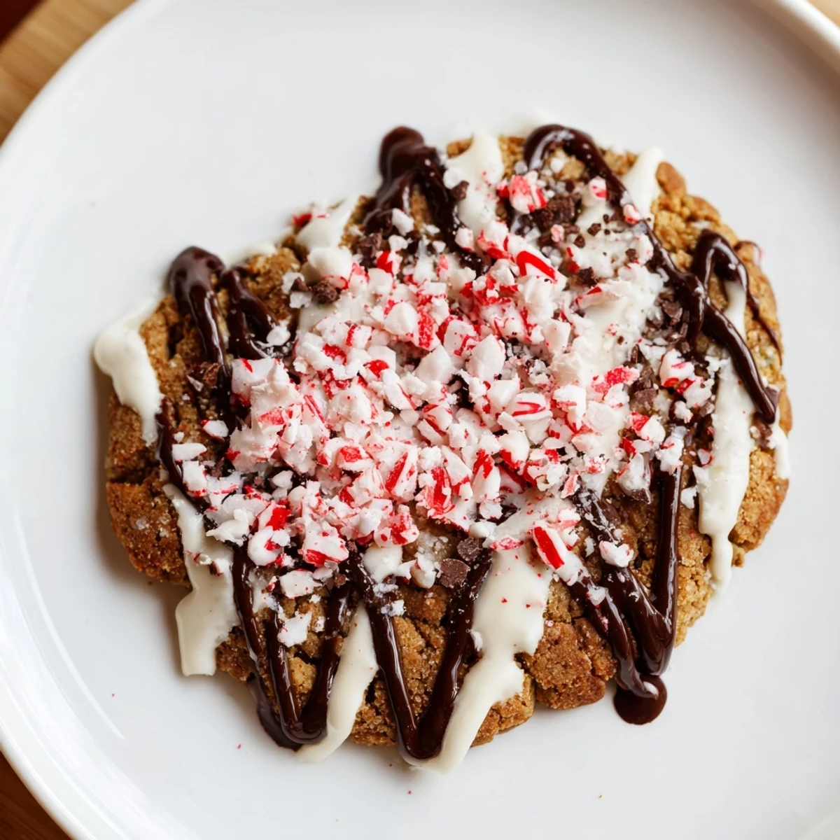 New Year Celebration Peppermint Twist Keto Cookies on a festive plate with red and green sprinkles. 