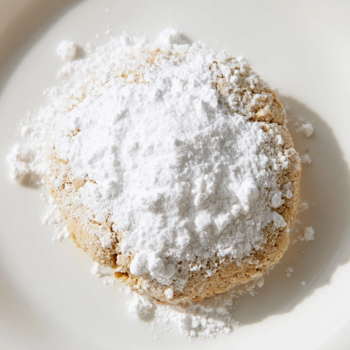 Close-up of Winter Warmth Brown Sugar Snow Keto Cookies showcasing chewy texture and cinnamon-spiced almond flour on a parchment-lined tray.