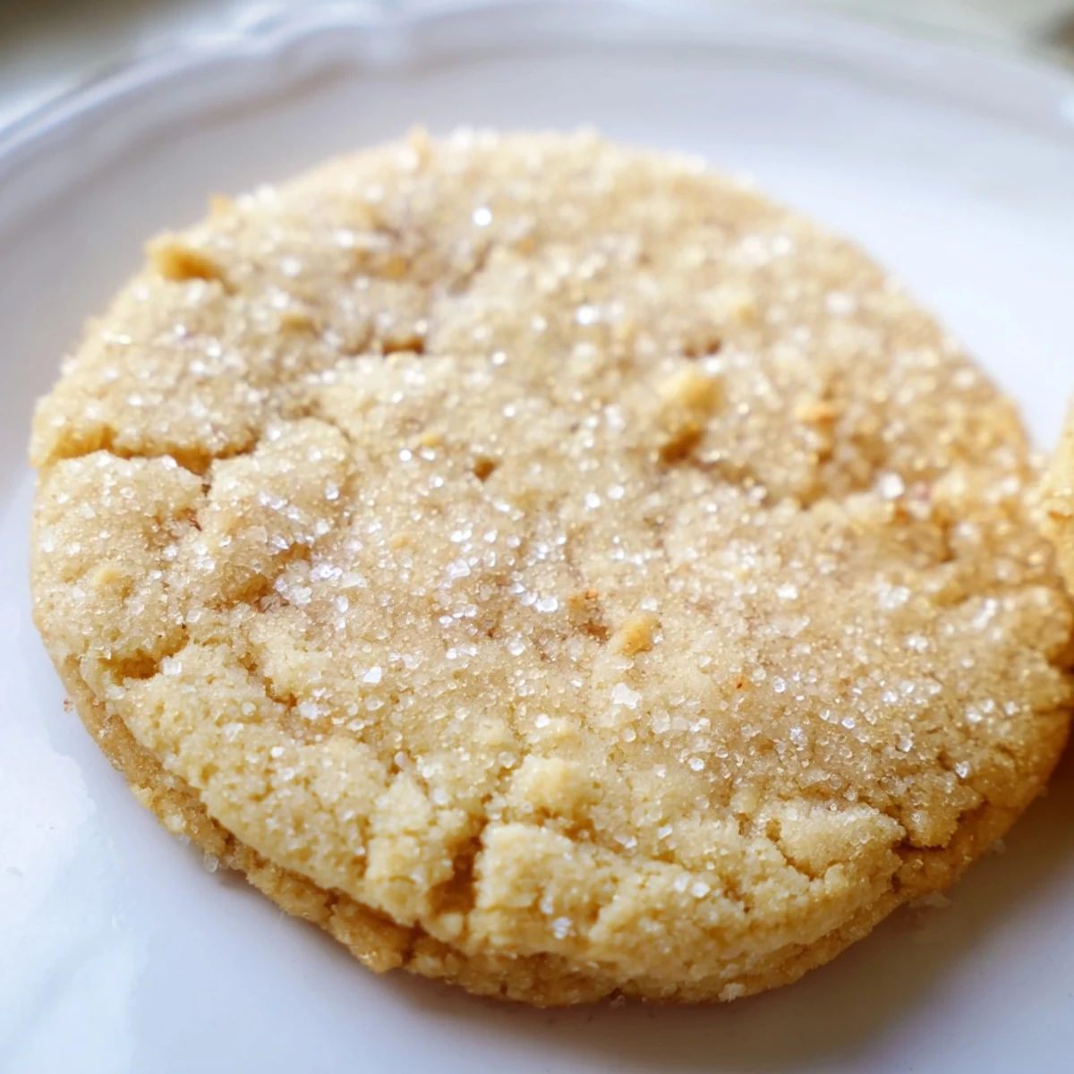 Maple-infused January Bliss Maple Dream Sugar Cookies with a sprinkle of sparkling sugar.  