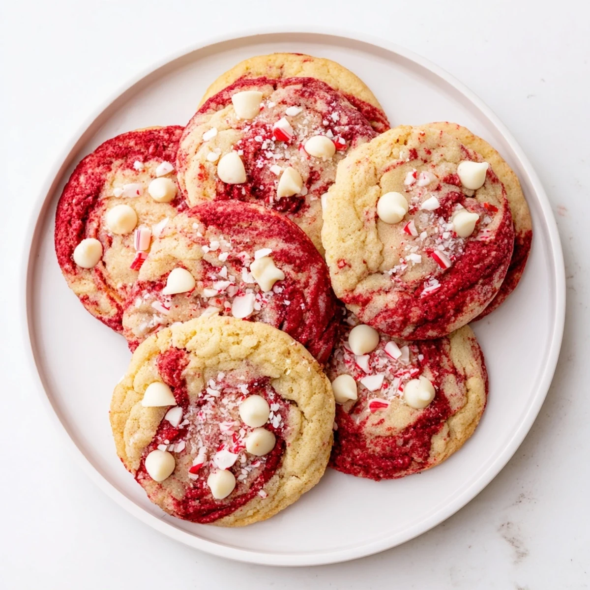 These Snowy Day Peppermint Twist Keto Cookies feature crisp edges and a chewy center, ready for a cozy winter snack.  
