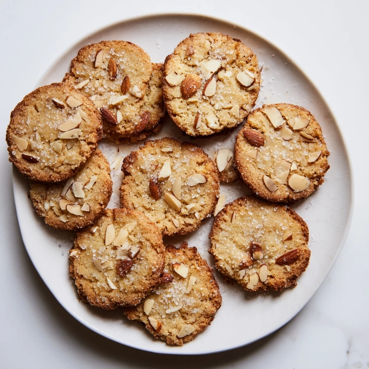 New Year Celebration Toasted Almond Vegan Cookies stacked on a cooling rack after baking.