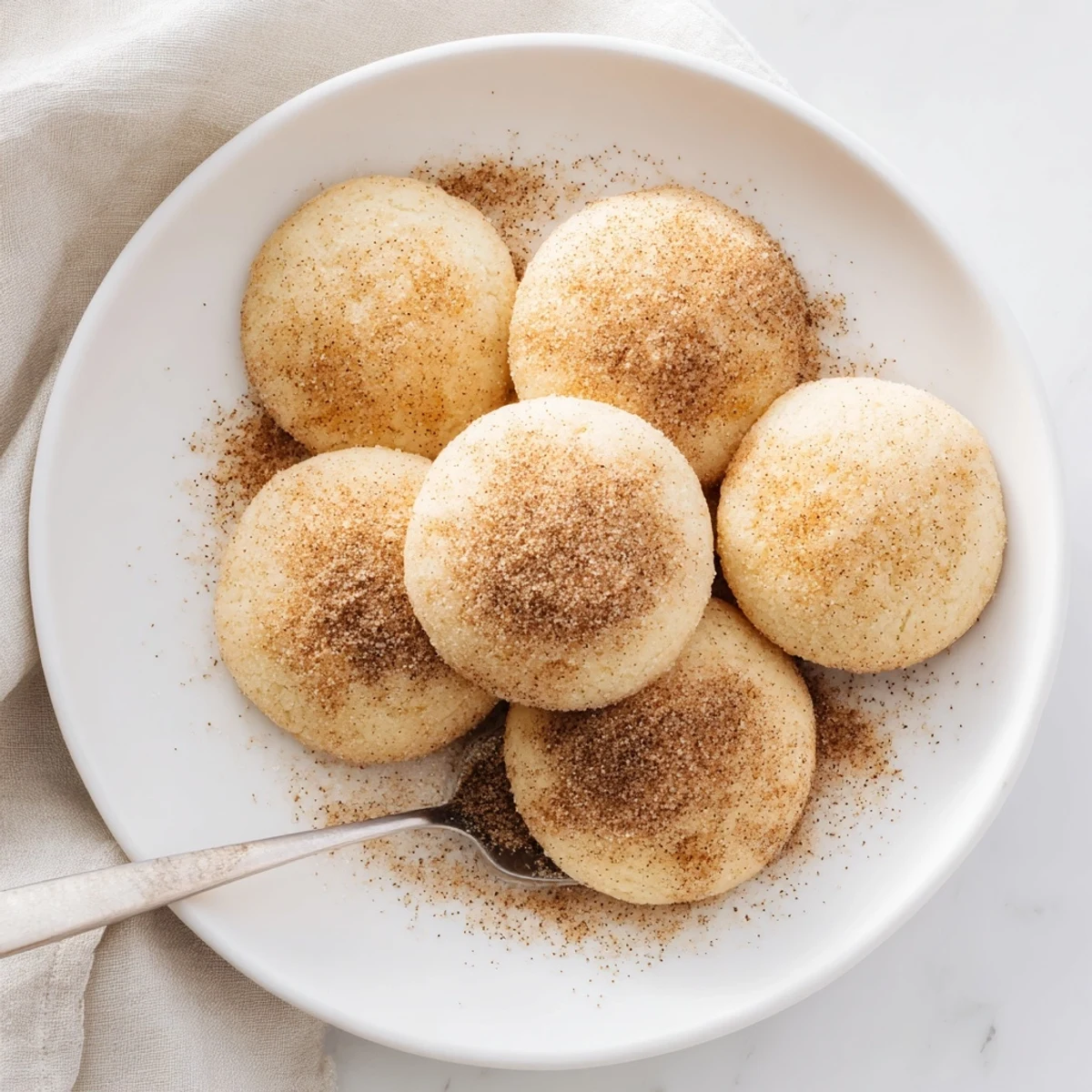 Freshly baked Winter Spice Cinnamon Drift Sugar Cookies displayed on a wire cooling rack, ready for serving.
