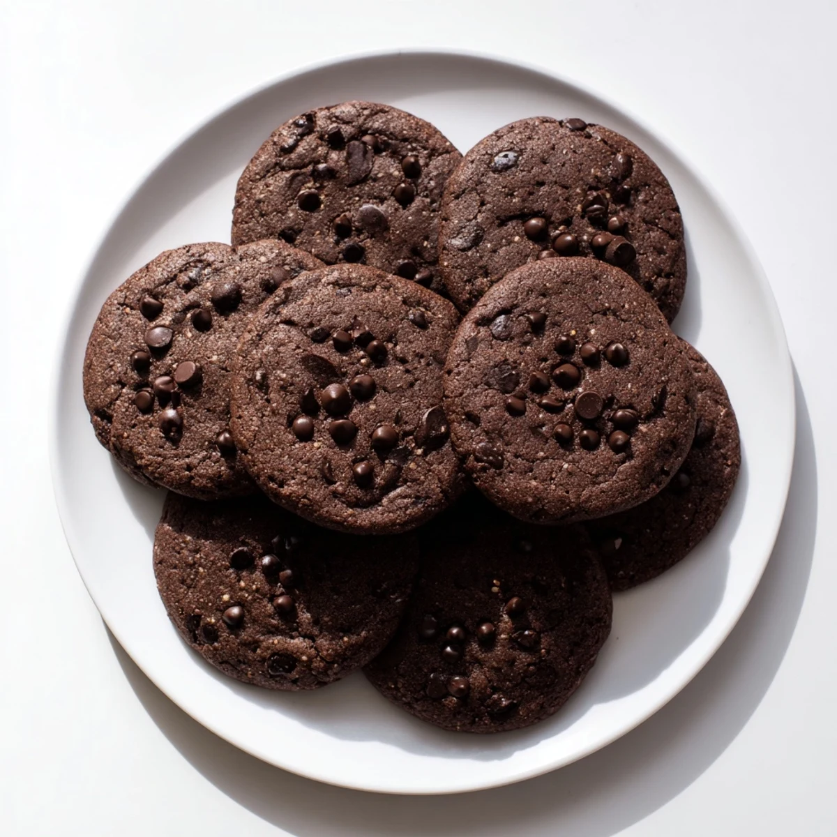 Serve warm New Year Celebration Mocha Whisper Chocolate Chip cookies with a cold glass of milk for a cozy treat.