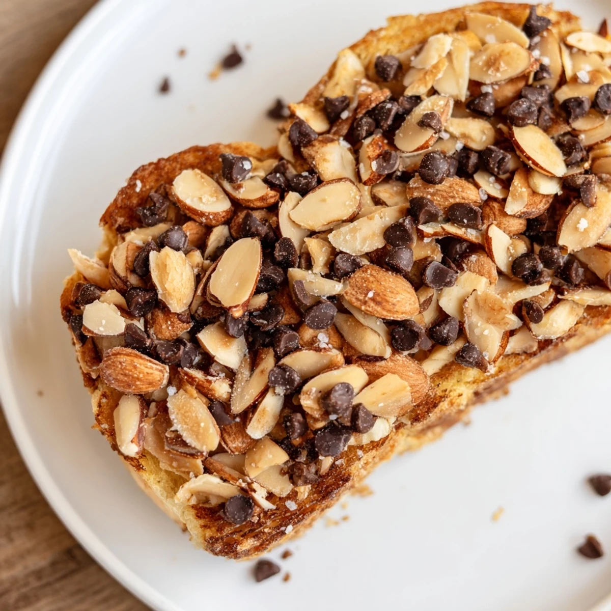 Freshly toasted almonds and melted chocolate top warm brioche slices, a cozy Fireplace Treat served by the fire.