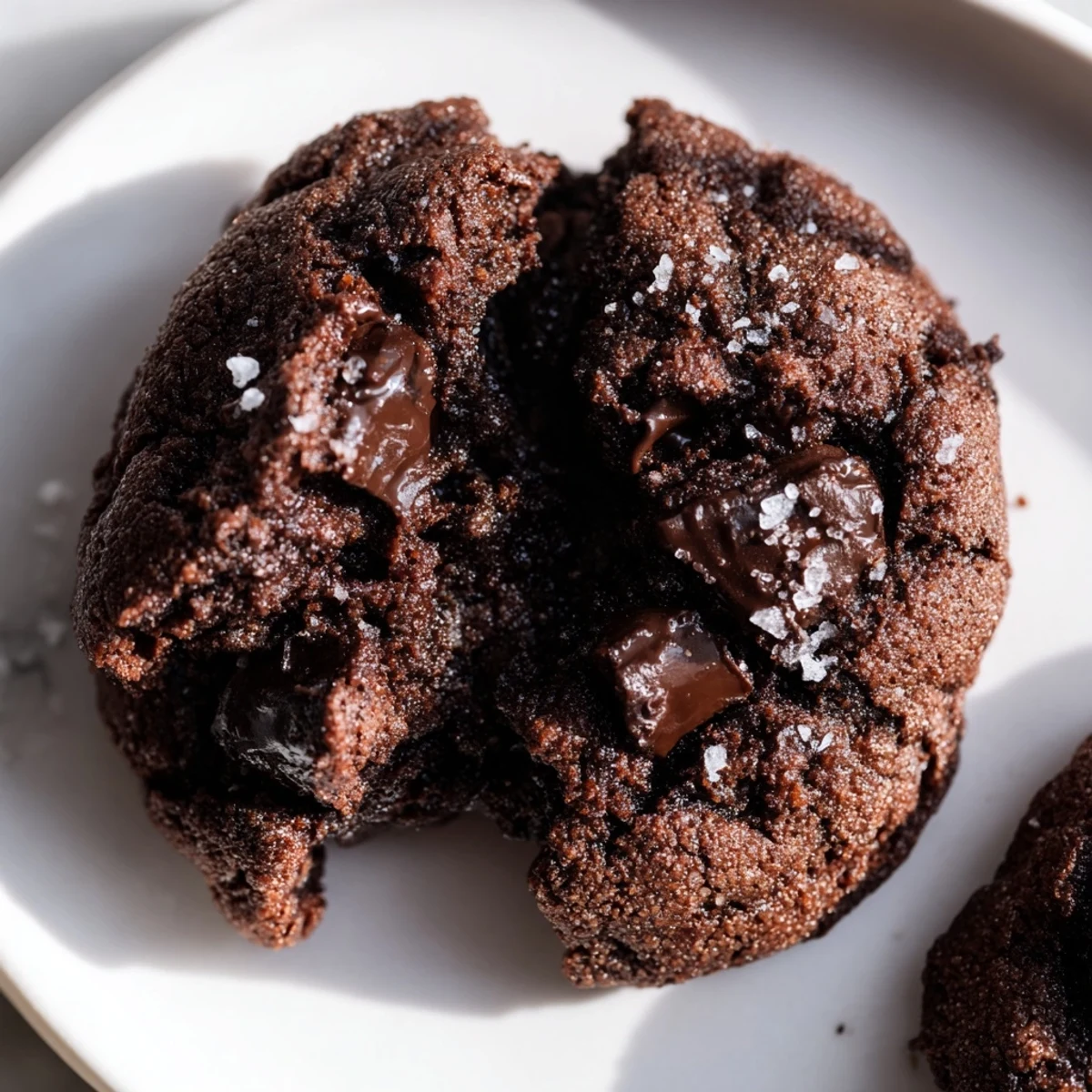A close-up of New Year Celebration Cocoa Burst Keto Cookies with gooey sugar-free chocolate chips melting on top.