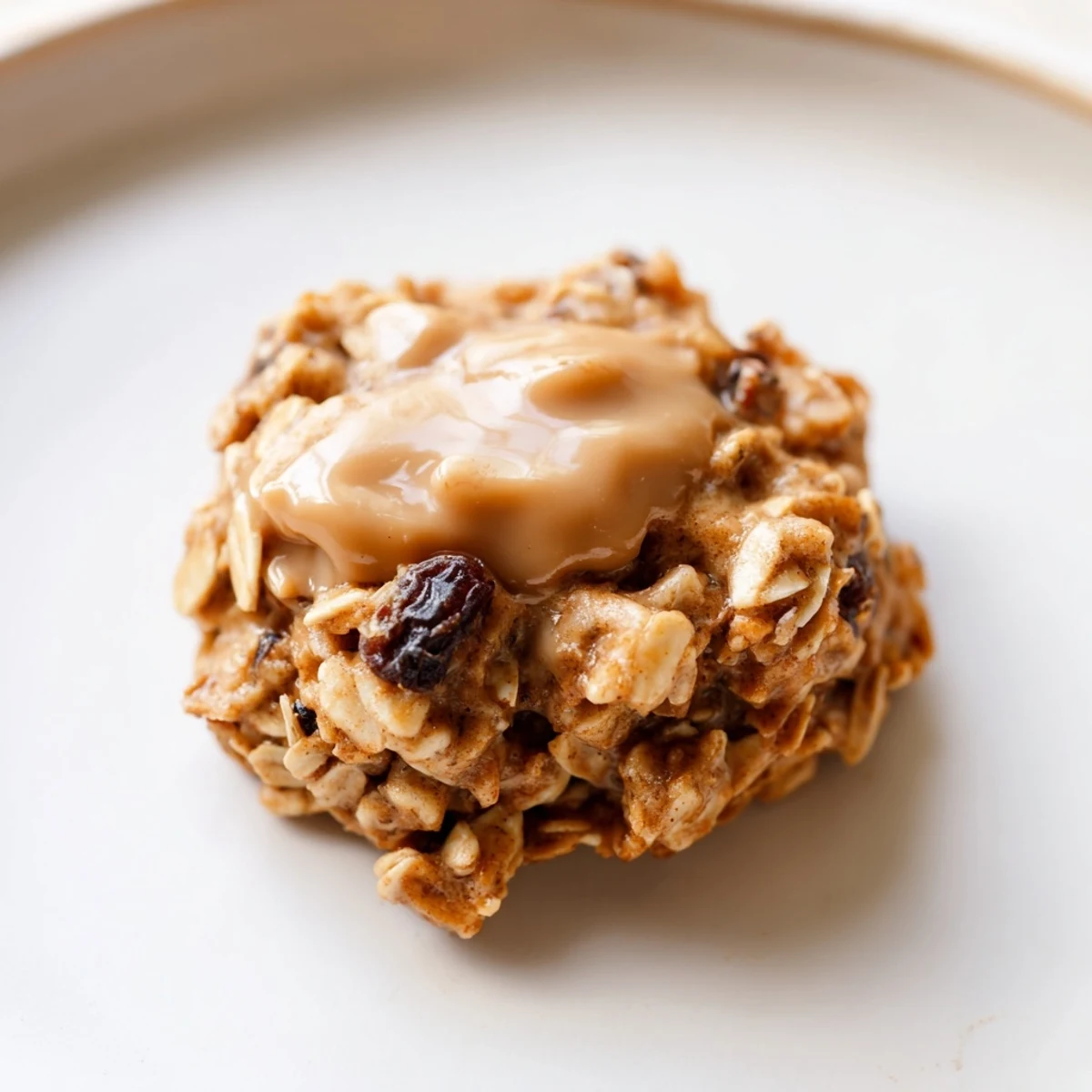 Winter Warmth Caramel Frost Oatmeal Raisin cookies arranged on a rustic wooden board, perfect for a cozy holiday dessert platter or afternoon snack.