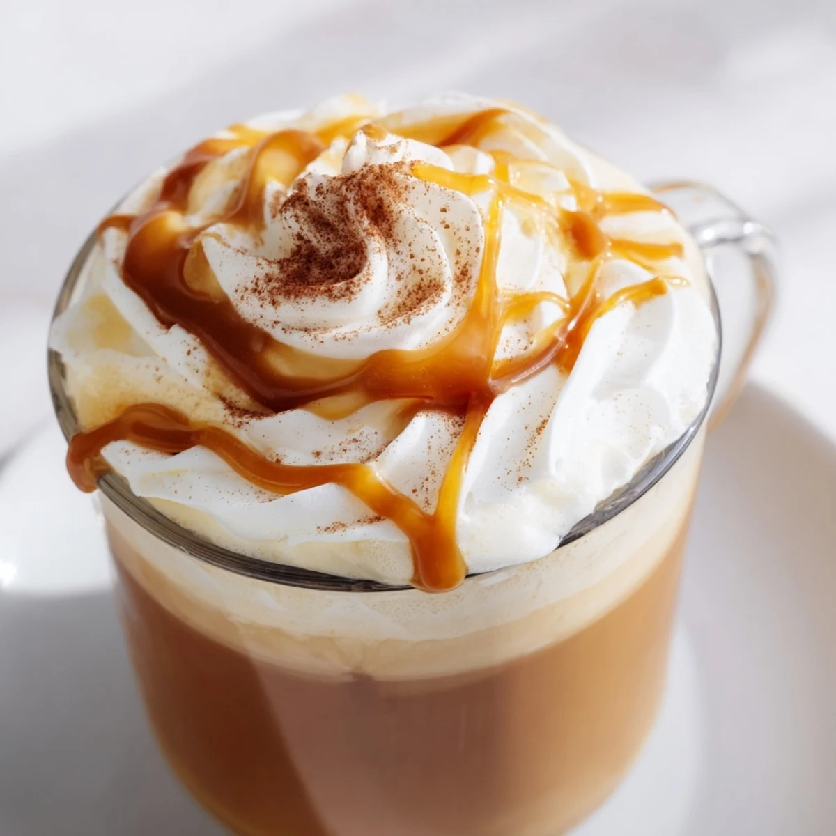 Close-up of Winter Warmth Caramel Frost, featuring creamy texture and a sprinkle of warming spices.