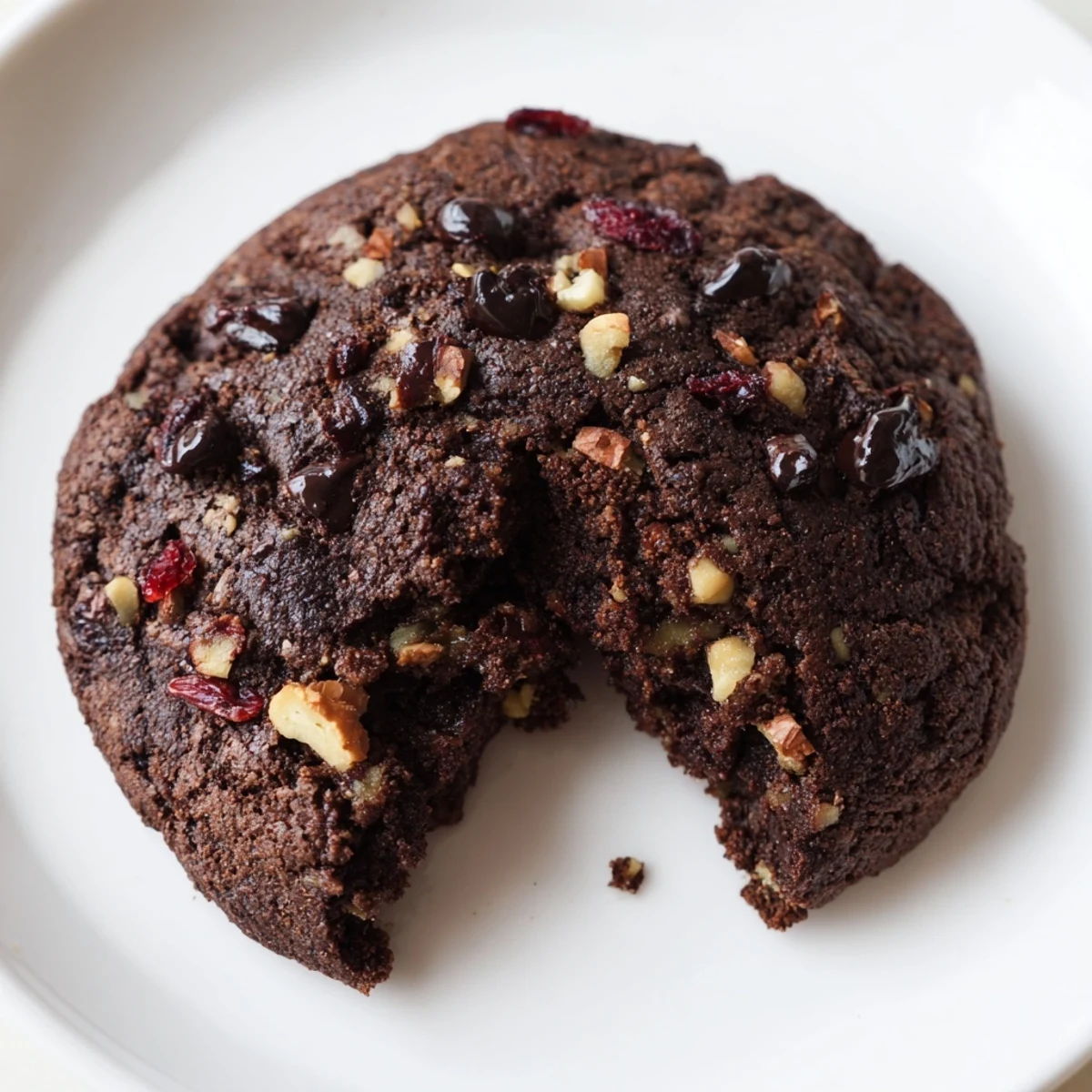 Winter Market Cocoa Burst Vegan Cookies arranged on a cooling rack beside steaming mugs of hot cocoa.
