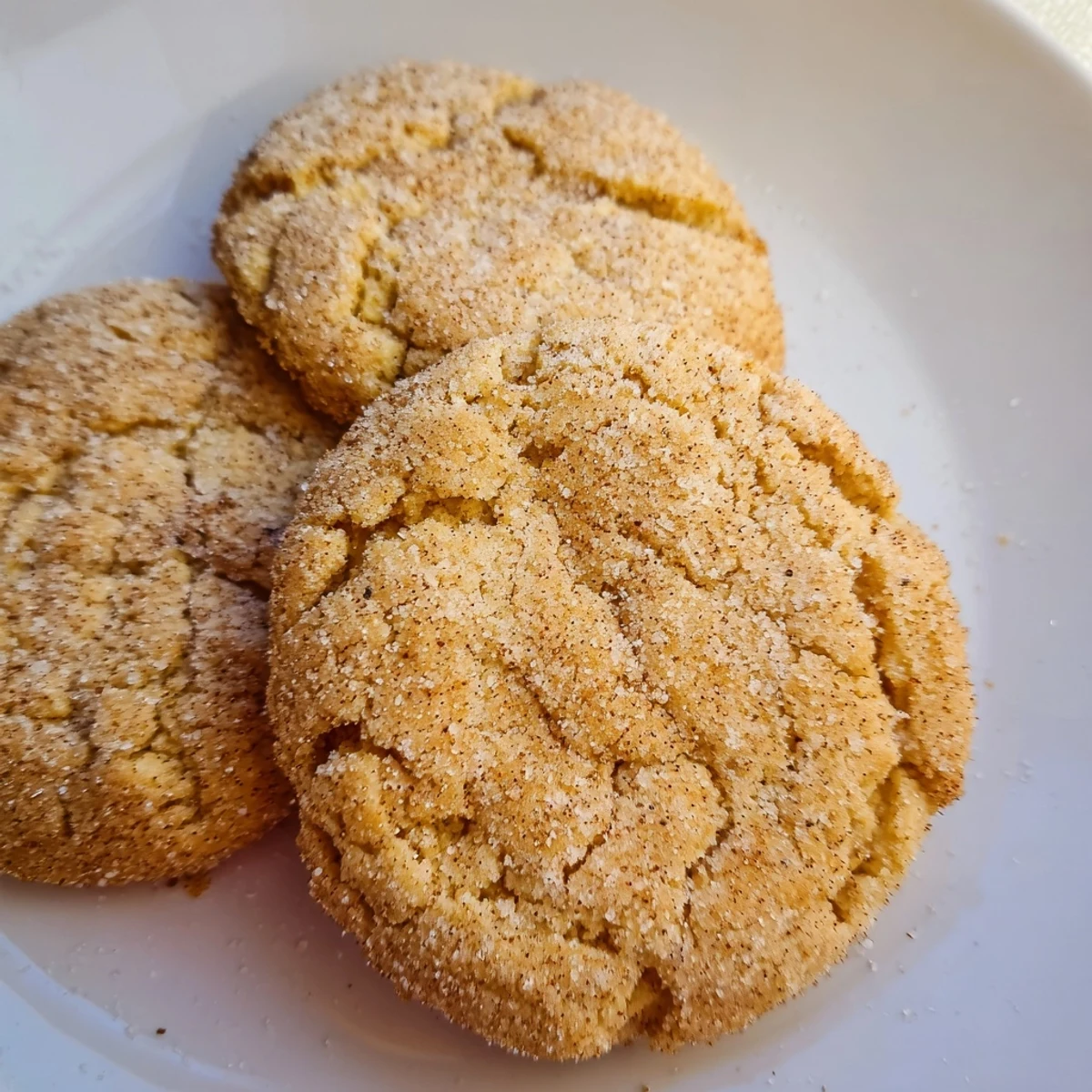 A freshly baked batch of Cozy Evening Brown Sugar Snow Keto Cookies cooling on a wire rack, their soft centers and lightly golden tops visible under a gentle, snowy dusting of erythritol.