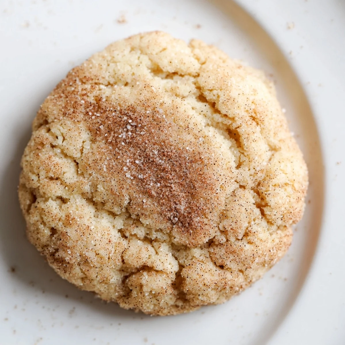 A close-up of Winter Market Cinnamon Drift Keto Cookies showing a cinnamon-sugar topping and buttery texture.
