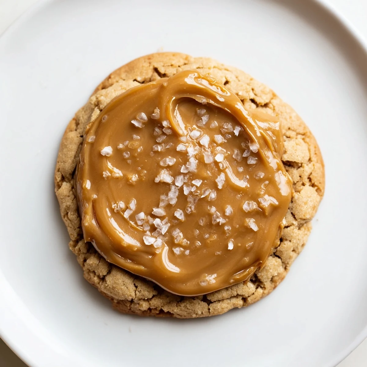 Freshly baked New Year Celebration Caramel Frost Vegan Cookies on a cooling rack with a sweet drizzle.
