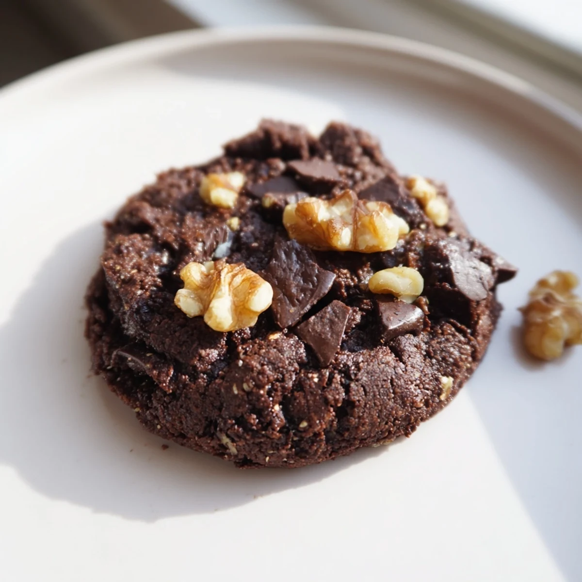Close-up of Winter Warmth Cocoa Burst Keto Cookies showing crackly tops and melted sugar-free chocolate chips.