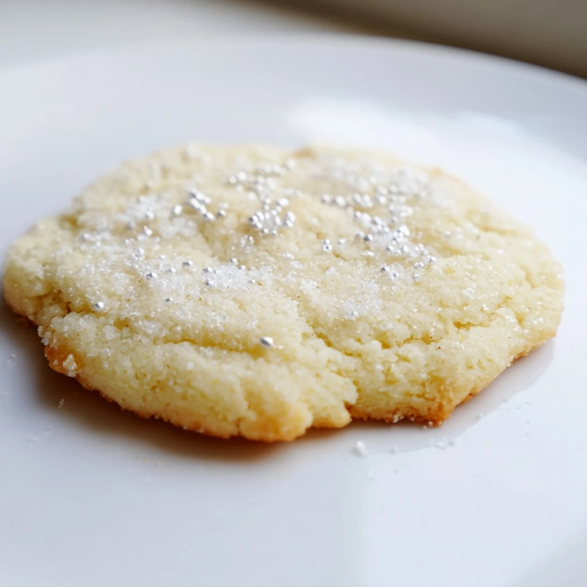 Delicate New Year Celebration Vanilla Cloud Keto Cookies with golden edges, served alongside a steaming mug for celebration.