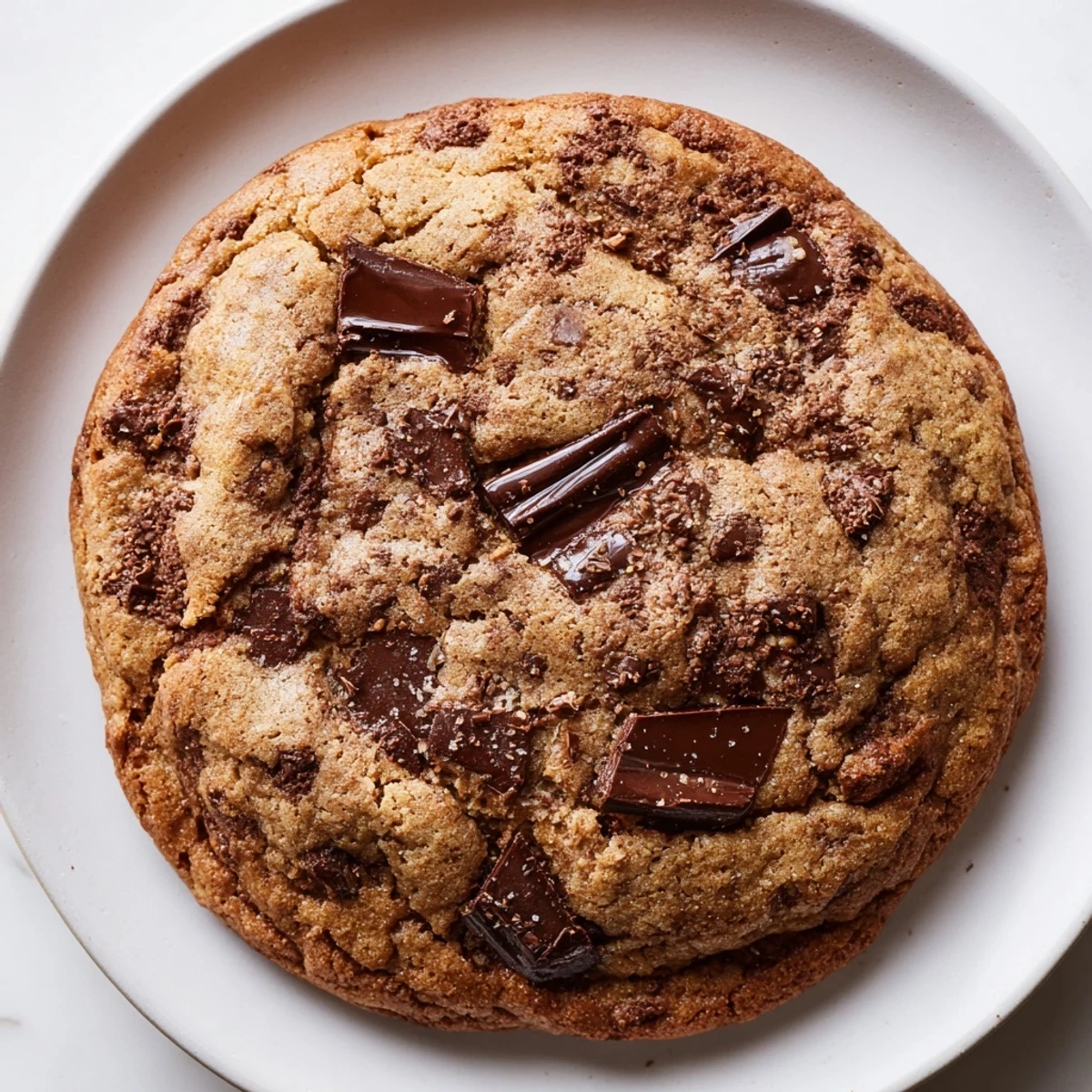 Freshly baked Cozy Evening Mocha Whisper Chocolate Chip cookies are shown with cracked tops and gooey dark chocolate chips.
