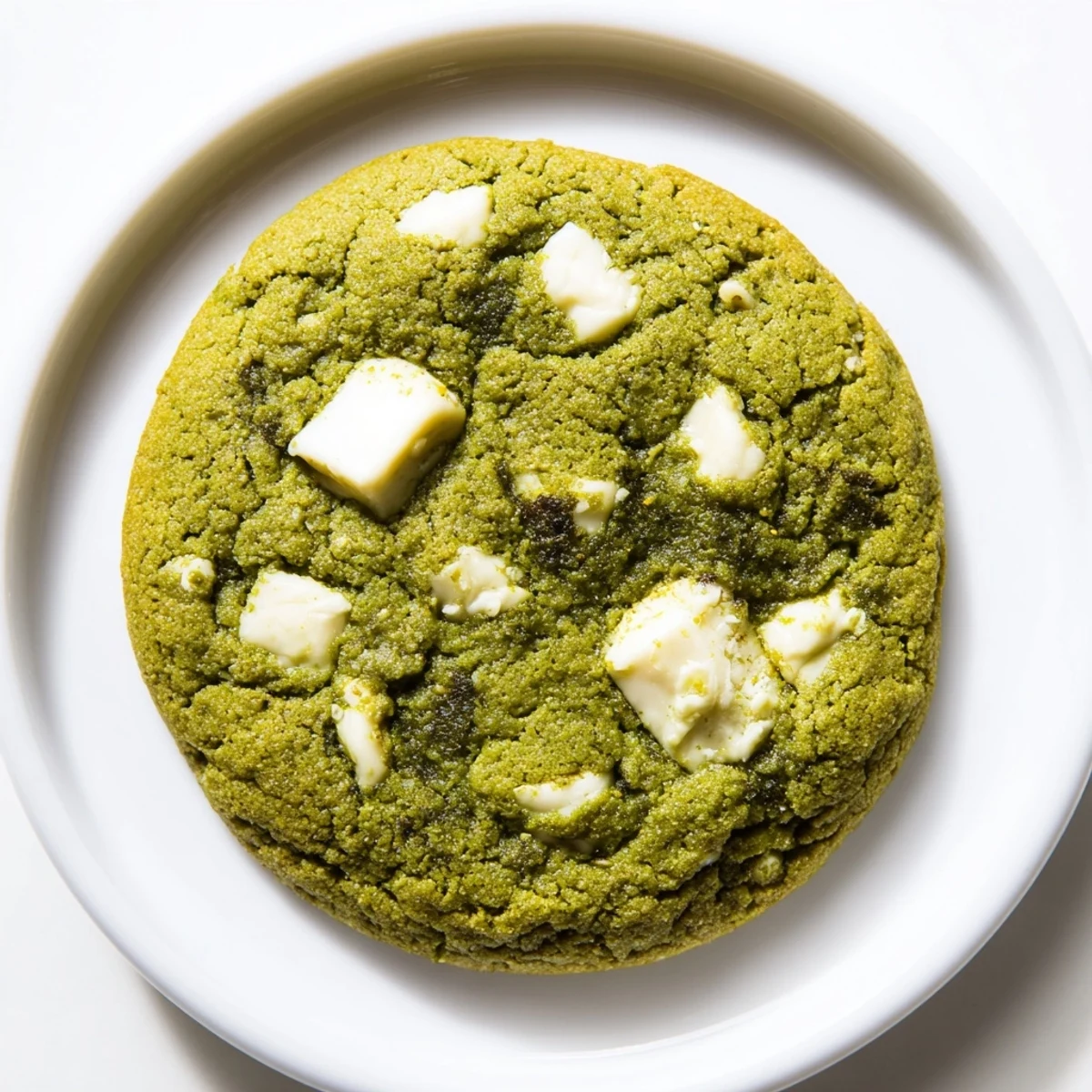 A close-up of soft, chewy Matcha White Chocolate Gluten-Free Cookies with vibrant green matcha flecks and creamy white chocolate chips.