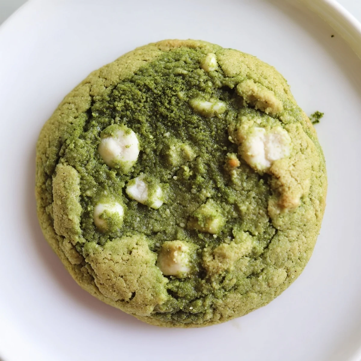 Freshly baked Matcha White Chocolate Gluten-Free Cookies on a cooling rack, ready to be served with a glass of cold milk.