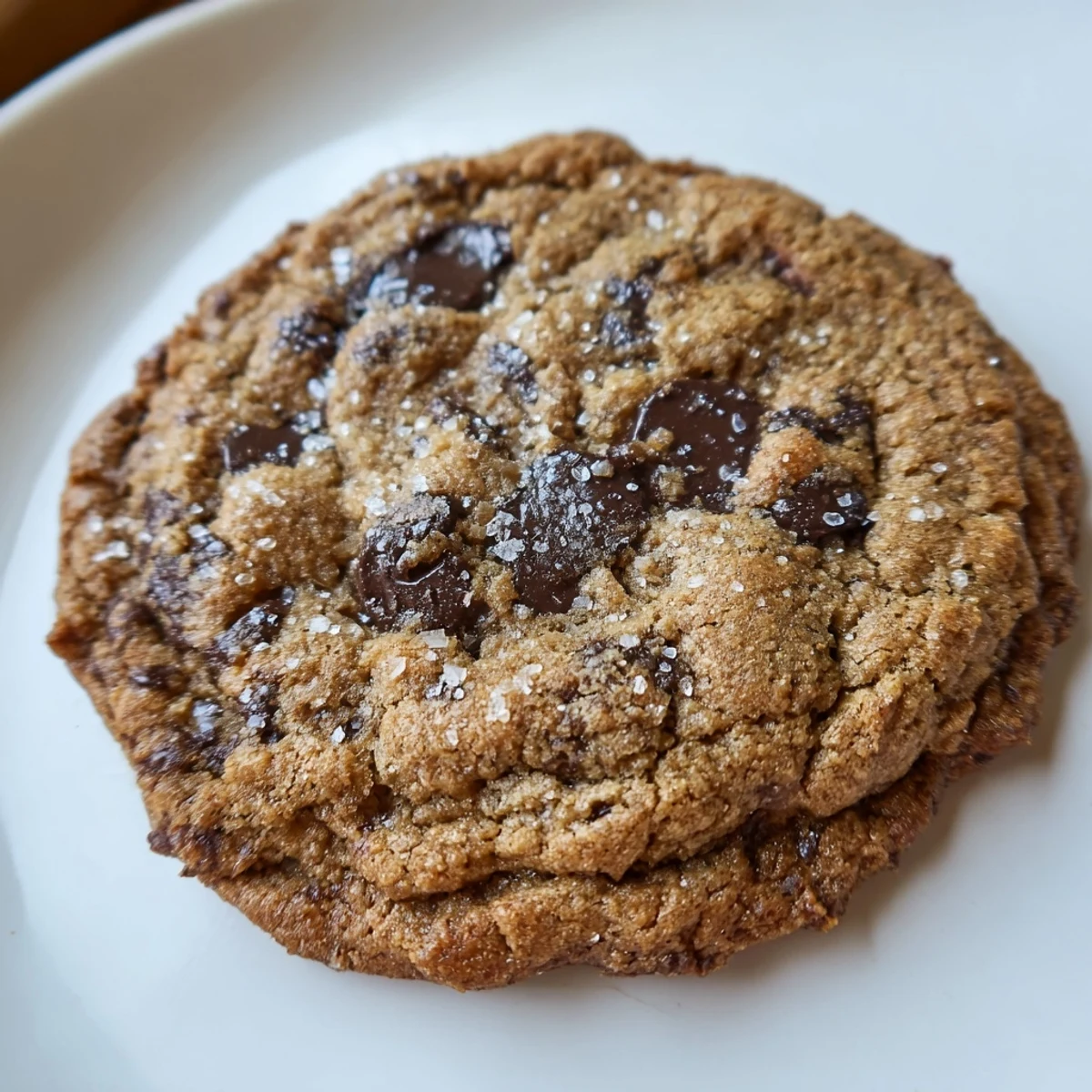 Golden-brown Espresso Martini Keto Chocolate Chip Cookies with melted sugar-free chocolate chips sit on a cooling rack, the chewy edges catching the light for a perfect low-carb dessert.