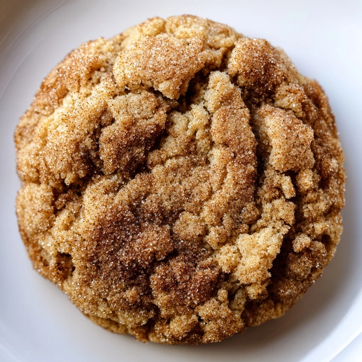Close-up of freshly baked Gluten-Free Brown Butter Snickerdoodle Cookies on a cooling rack with warm, golden edges and a cinnamon-sugar coating.