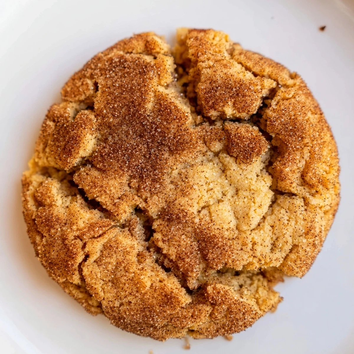 A plate of Gluten-Free Brown Butter Snickerdoodle Cookies with a chewy center, nutty aroma, and a dusting of cinnamon sugar ready to serve.